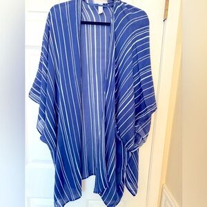 Nordstrom Blue Stripe Ruana